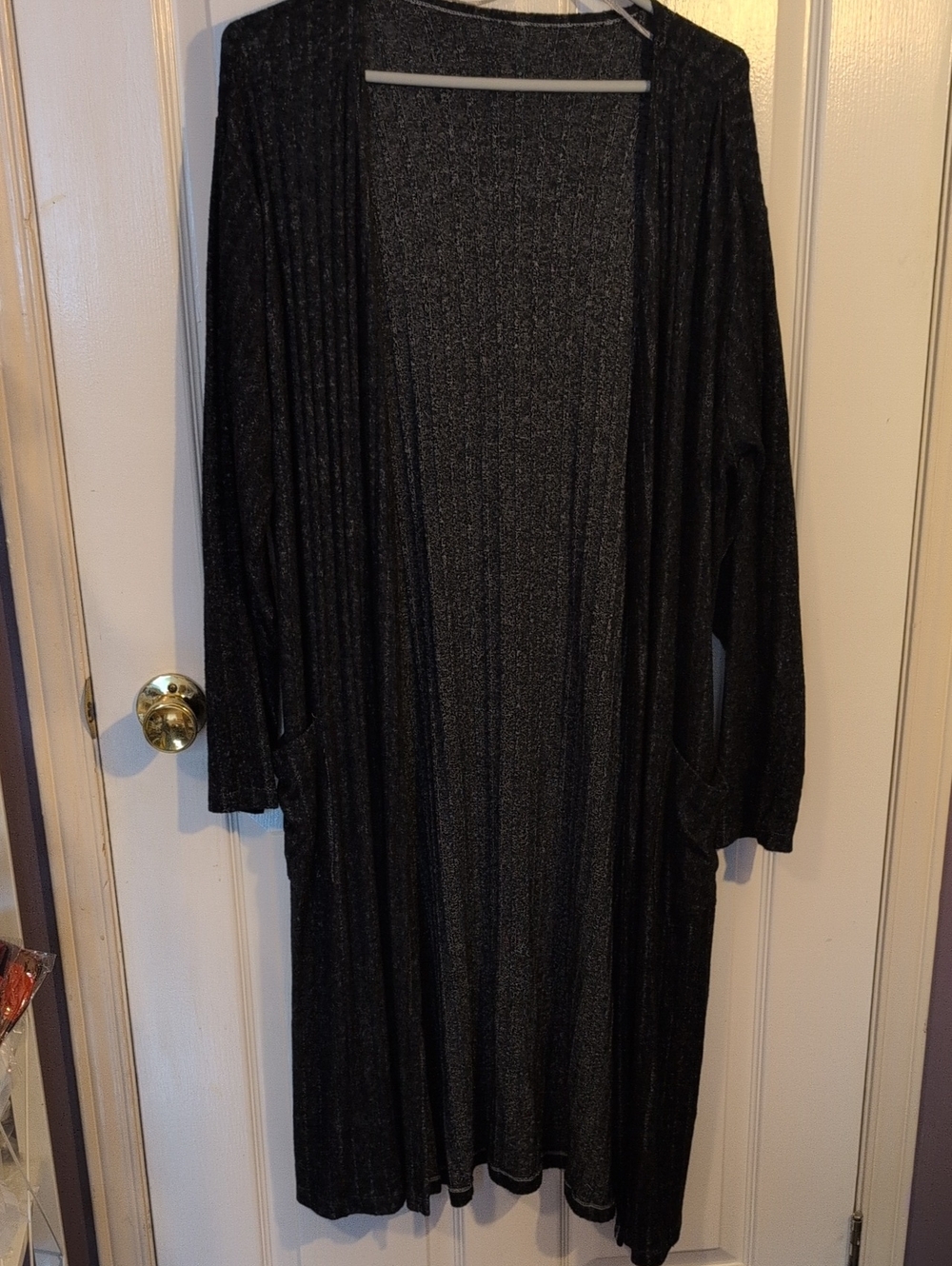 La SENZA Charcoal Gray Knit Long Cardigan